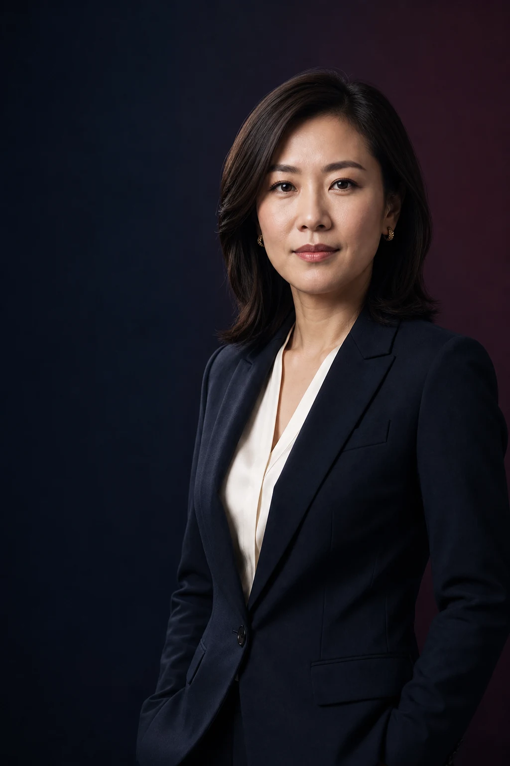 AI-generated editorial portrait representing Mandy, a female corporate lawyer